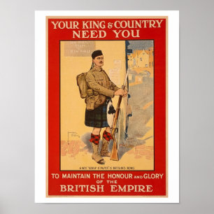 Ditt kung- och landbehov dig, brittiskt välde poster
