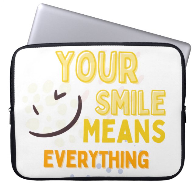 Ditt Leende Betyder Allt  Positiv Citat Laptop Fodral (Framsidan)