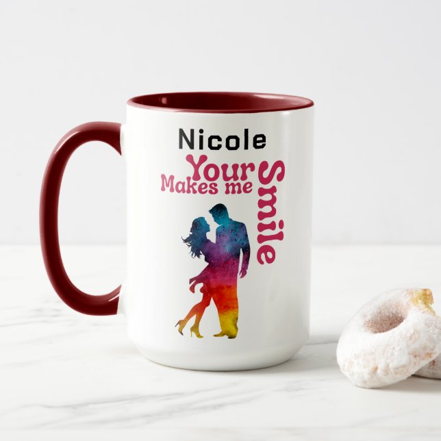 Ditt leende får mig att le i Valentineser Mugg (Med munk)