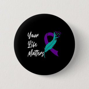 Ditt liv betyder att Ribbon N Suicide Awareness Me Knapp