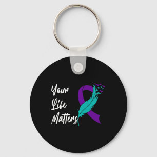 Ditt liv betyder att Ribbon N Suicide Awareness Me Nyckelring