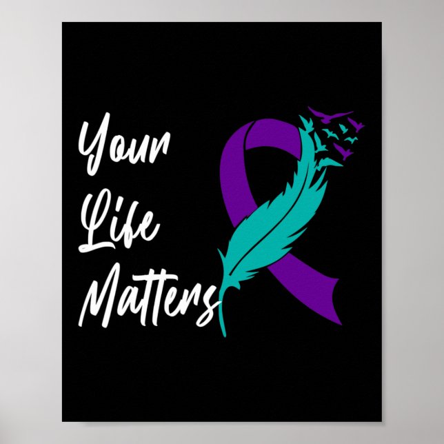 Ditt liv betyder att Ribbon N Suicide Awareness Me Poster (Framsidan)