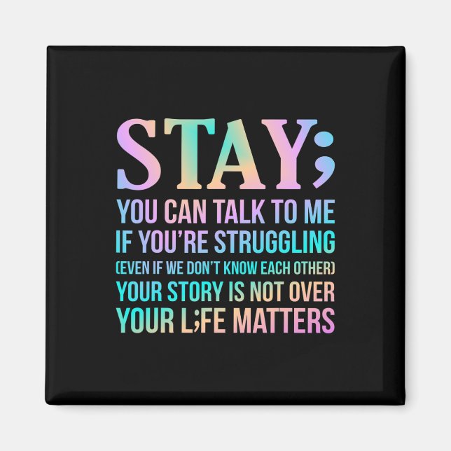 Ditt liv spelar roll för Lycklig Suicide Awareness Magnet (Framsidan)