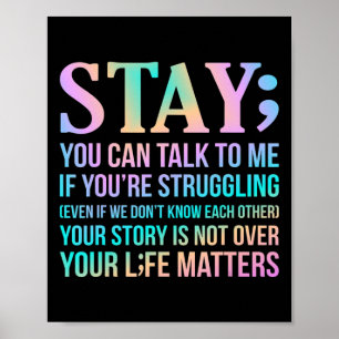 Ditt liv spelar roll för Lycklig Suicide Awareness Poster