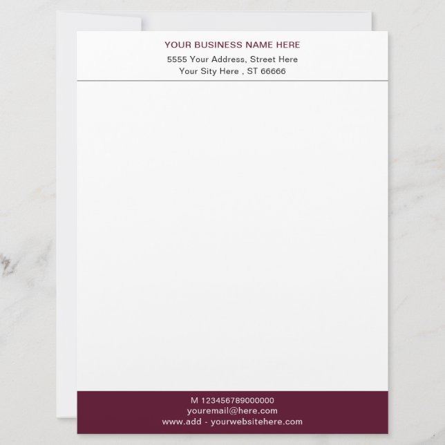 Ditt Logotyp Adress Company Letterhead Välj Färg Brevhuvud (Framsida)