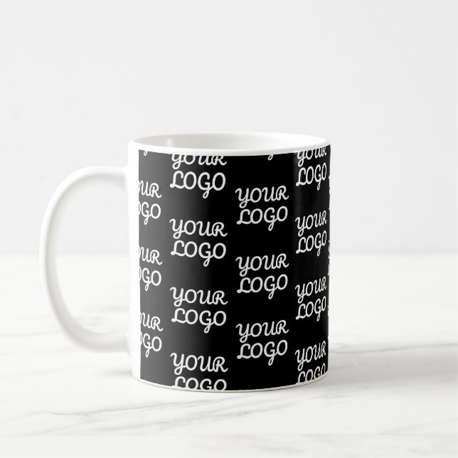 Ditt logotyp | Enkelt upprepande logotypmönster  Kaffemugg (Vänster)
