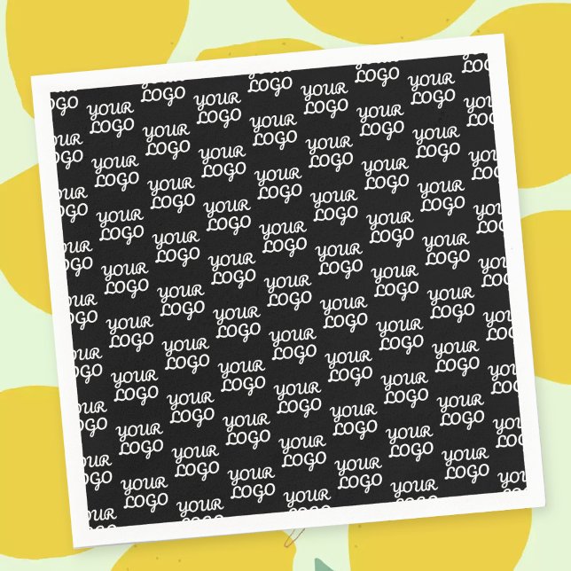 Ditt logotyp | Enkelt, upprepat logotypmönster Pappersservett (Skapare uppladdad)
