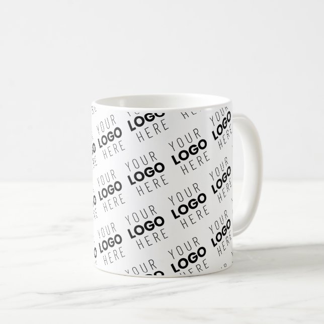 Ditt logotyp enkla diagonala mönster kaffemugg (Framsida höger)