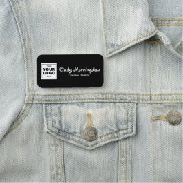 Ditt logotyp - Fyrkantig - Vit bakgrund Namnbricka