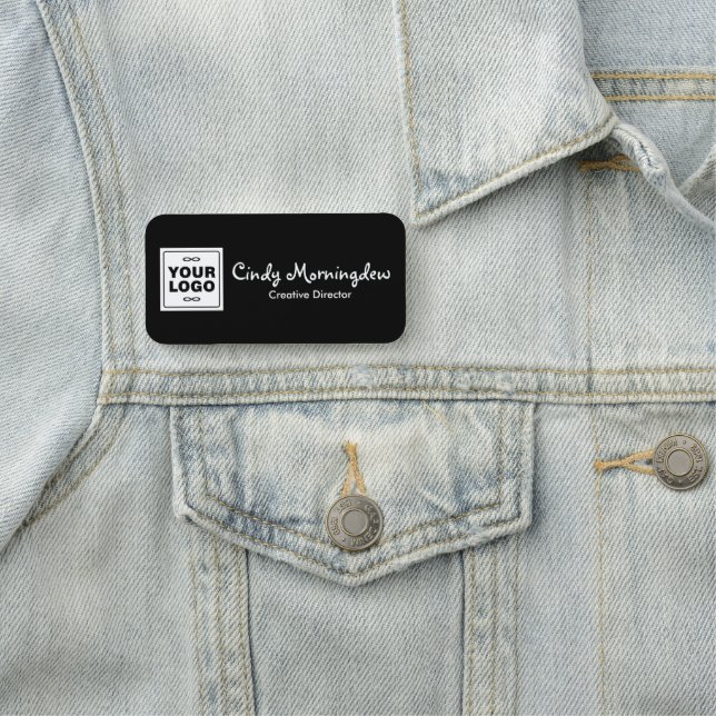 Ditt logotyp - Fyrkantig - Vit bakgrund Namnbricka (På plats)