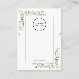 Ditt Logotyp Grey Necklace Juvelry Visning Card Visitkort