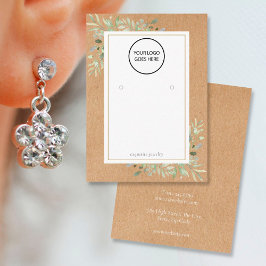 Ditt logotyp grönska rustika örhänge displaykort visitkort