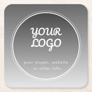 Ditt logotyp & redigerbar text Mörkgrå gradient Underlägg Papper Kvadrat