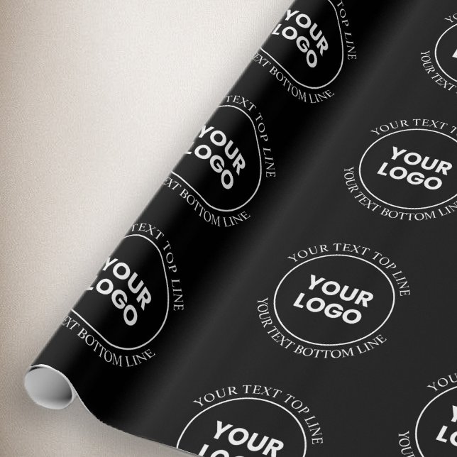Ditt logotyp & redigerbar text | Upprepat mönster Presentpapper (Skapare uppladdad)