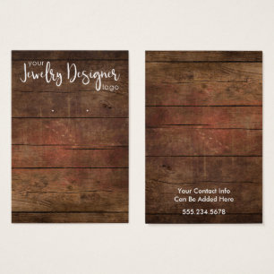 Ditt Logotyp Rustic Wood Earring Holder Card Visitkort