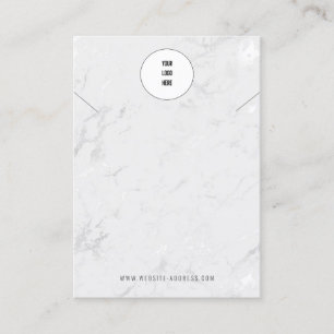 Ditt Logotyp Silver Marble Necklace Visning Cards Visitkort