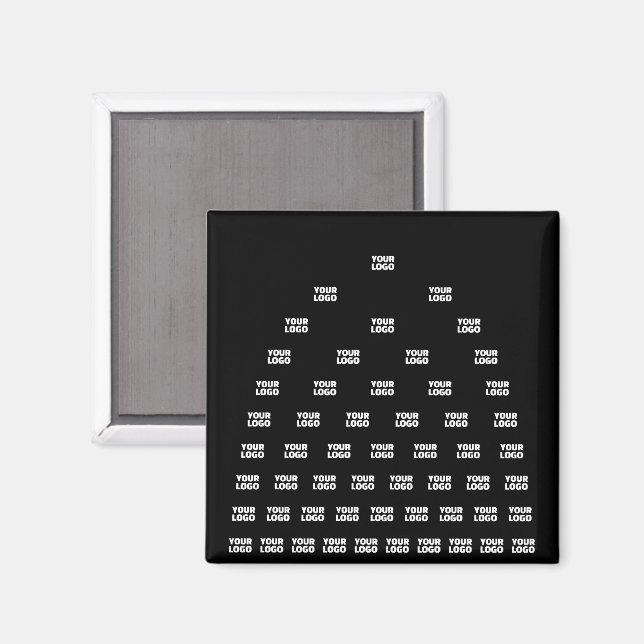 Ditt logotyp unika valv mönster | Svart (redigerba Magnet (Front/Back)