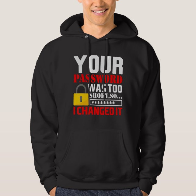Ditt lösenord var för Kort så jag ändrade det Hoodie (Framsida)