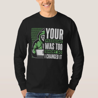 Ditt Lösenord Var För Kort Svart Hatt Etisk Hack T Shirt