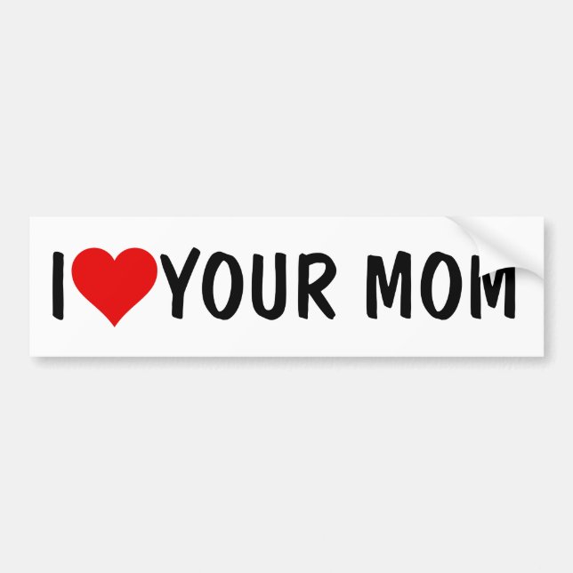 Ditt Mamma-skämt: JAG HEART (KÄRLEK) DIN MAMMA Bildekal (Framsidan)