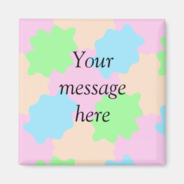 Ditt meddelande här lägg till text namn boho färgr magnet (Framsidan)