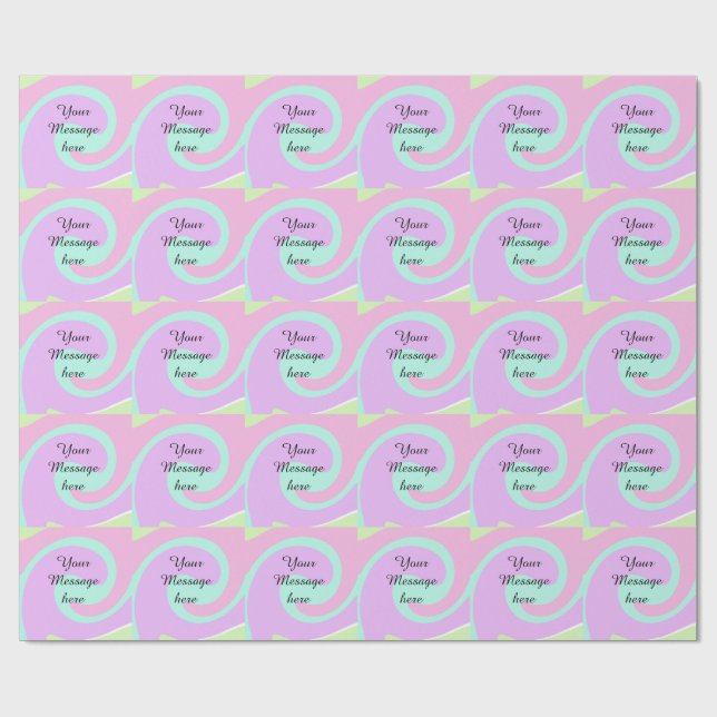 Ditt meddelande här lägg till text namn monogram r presentpapper (Platt)
