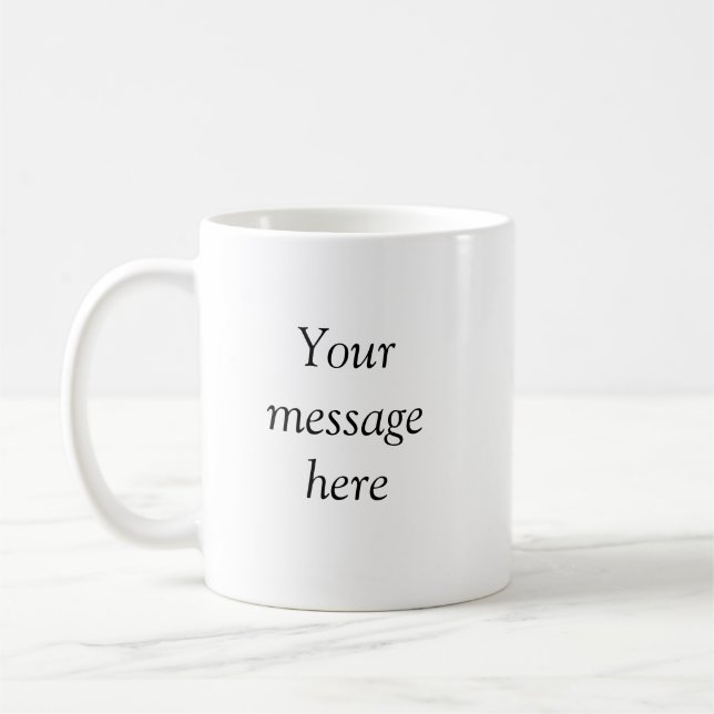Ditt meddelande här lägger till text namn monogram kaffemugg (Vänster)