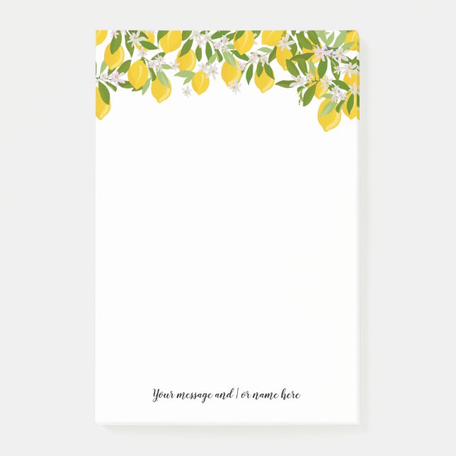 Ditt meddelande Lemon Greenery Post-it Block (Framsida)