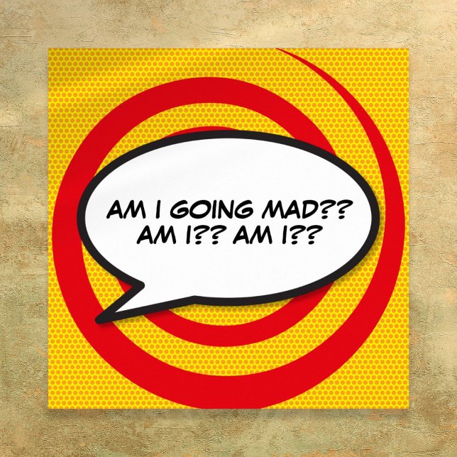 Ditt Meddelande Pratbubbla Kul Retro Serietidning Poster (Custom Message Speech Bubble Fun Comic Book Poster)
