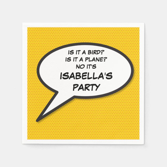 Ditt Meddelande Pratbubbla Kul Retro Tecknad Serie Pappersservett (Framsidan)