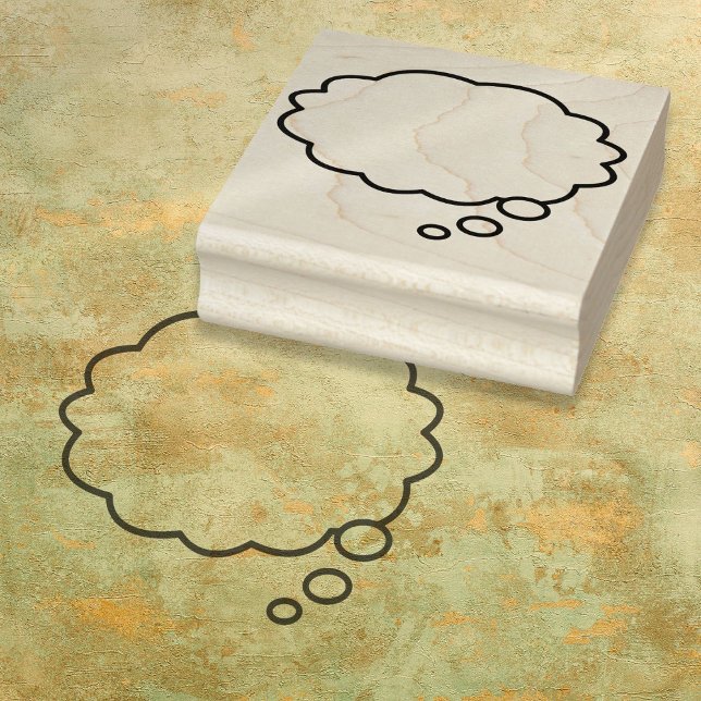 Ditt Meddelande Tänk Bubbla Kul Retro Serietidning Stämpel (Your Message Think Bubble Fun Retro Comic Book Rubber Stamp)