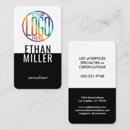 Ditt moderna, minimalistiska svarta och vita Lodrä Visitkort