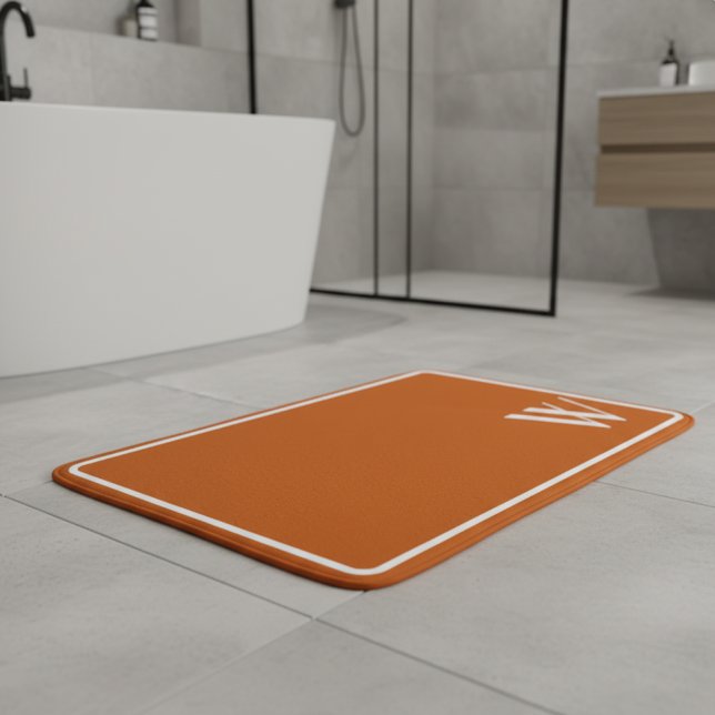 Ditt monogram i bränt orange badrumsmatta (Skapare uppladdad)