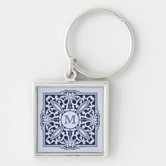 DITT MONOGRAM i dekorativ ram nyckelring (Framsidan)