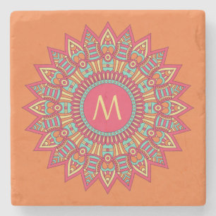 Ditt Monogram i en Boho Ram-underlägg Stenunderlägg