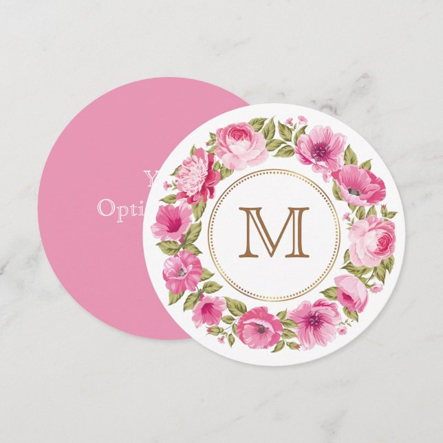 Ditt Monogram i en Flower Ram anpassningsbar-inbju Inbjudningar (Fram/baksida)