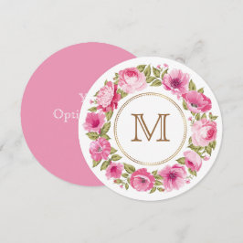 Ditt Monogram i en Flower Ram anpassningsbar-inbju Inbjudningar