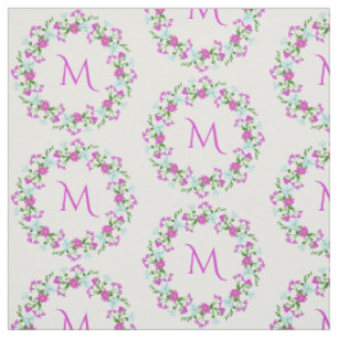 Ditt Monogram i en Flower Ram anpassningsbar-väv Tyg