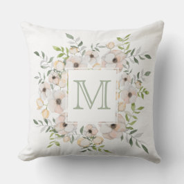 Ditt Monogram i Flower Ram dekorativ kudde