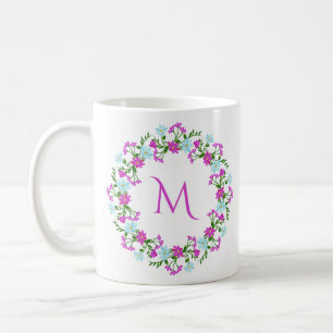 Ditt Monogram i Flower Ram Kaffemugg