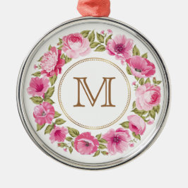 Ditt Monogram i Flower Ram-prydnadsföremål Julgransprydnad Metall