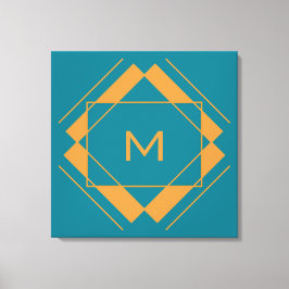 Ditt Monogram i kanvastrycket Geometric Mönster Canvastryck
