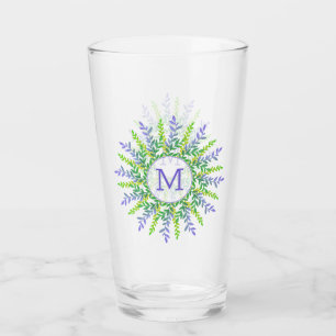 Ditt Monogram i Ram pint-glas i Löv Glaskopp