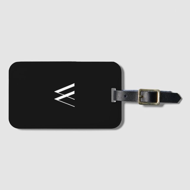 Ditt monogram i svartvitt    bagagebricka (Framsida horisontal)