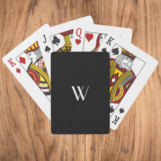 Ditt monogram i svartvitt casinokort