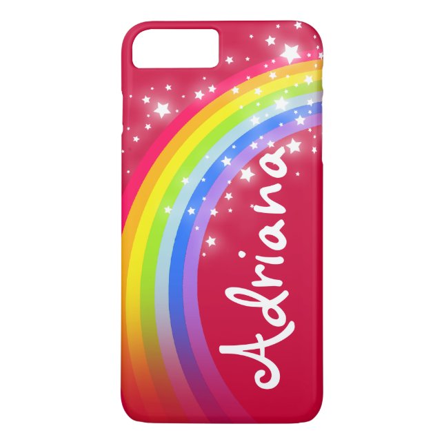 Ditt namn 7 brev-regnbåge röd iphone case Case-Mate iPhone skal (Baksida)