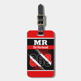 Ditt namn / 868 Dot Mönster Flagga Bagagebricka