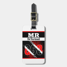 Ditt namn / 868 Dot Mönster Flagga Bagagebricka