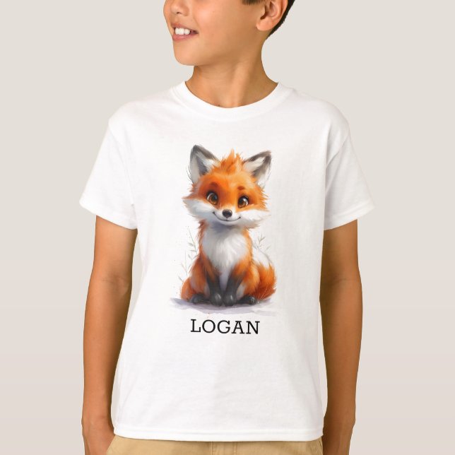 Ditt namn Anpassad Rävlunge T Shirt (Framsida)