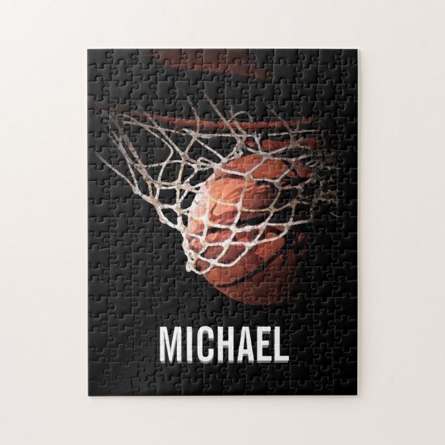 Ditt namn Anpassadet Basketball Artwork Pussel (Vertikal)